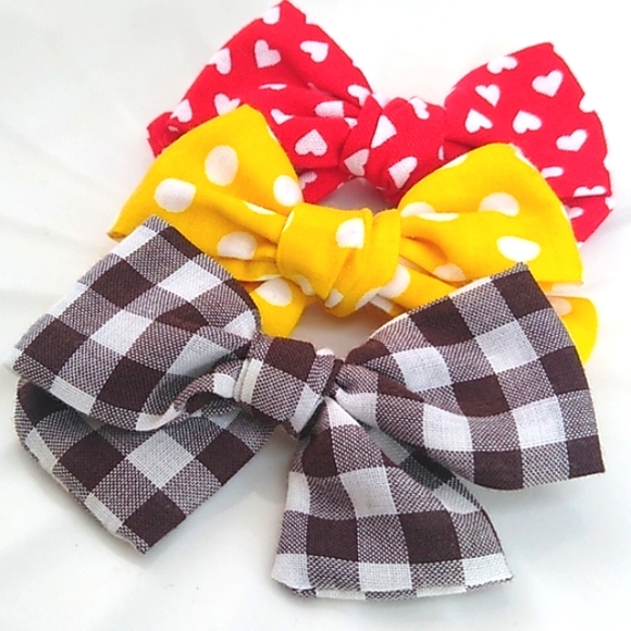 Dog Hair Bows - Set of 3 Bows for Pets - Picture 2 of 8